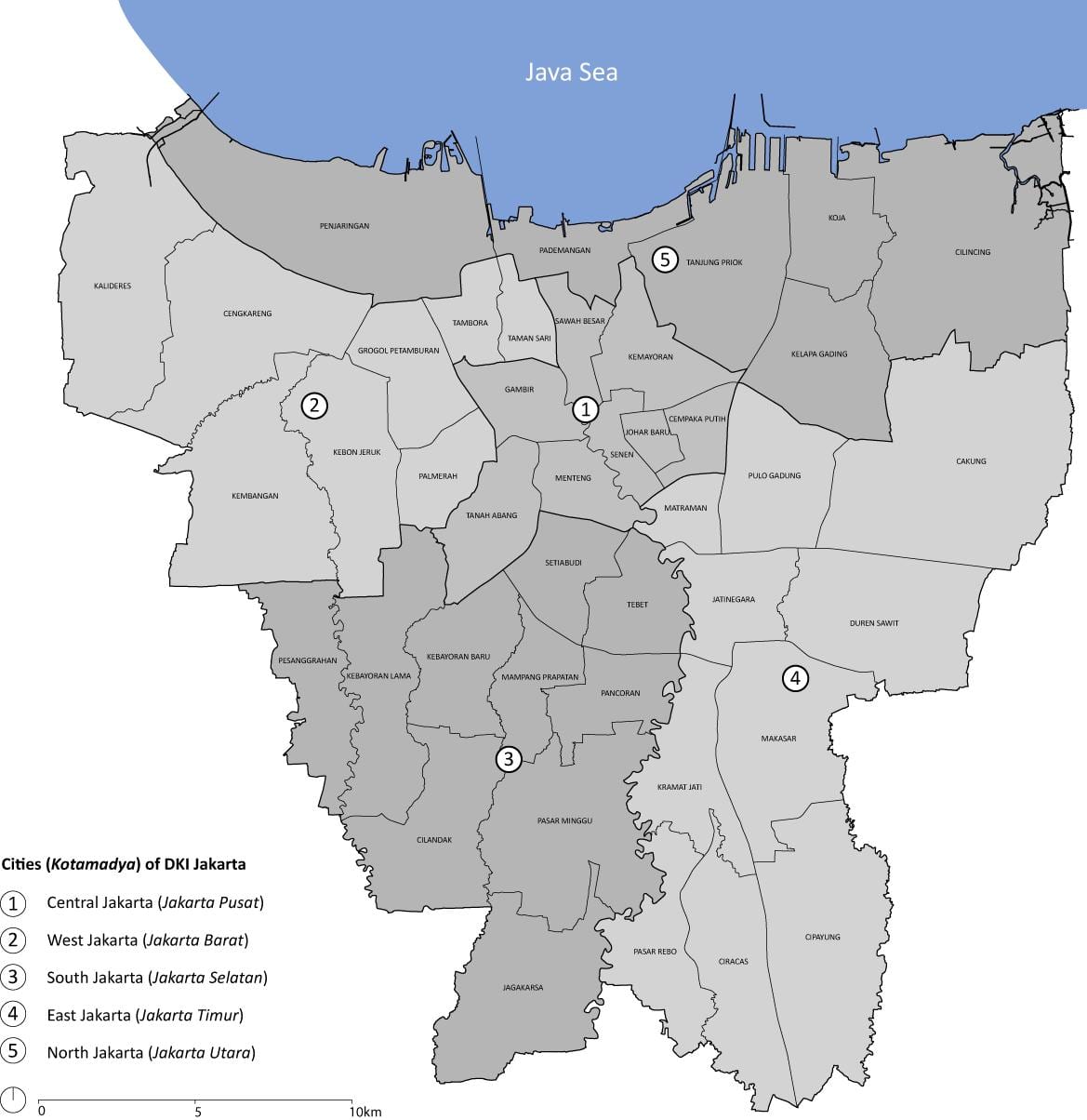 雅加达地区地图